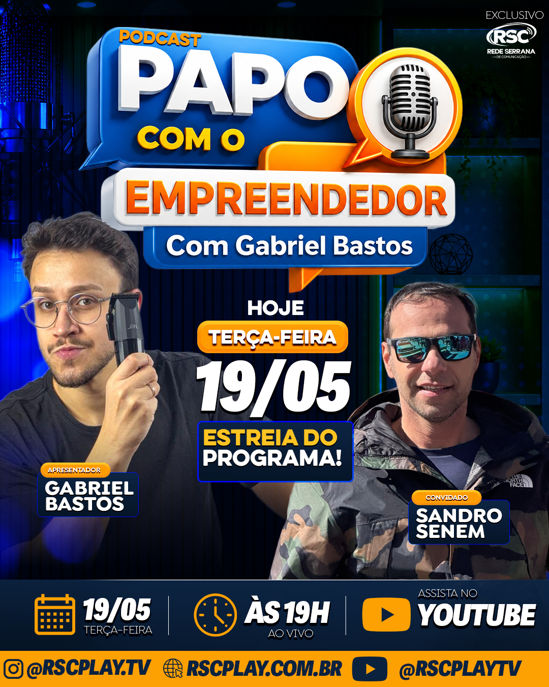 RSC Play estreia o programa “Papo com o Empreendedor” com Sandro Senem como primeiro convidado
